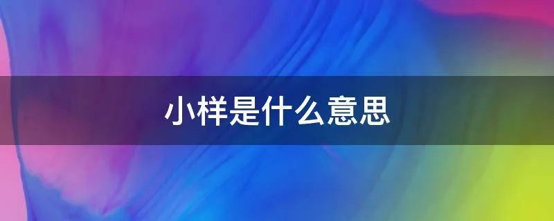 小样是什么意思