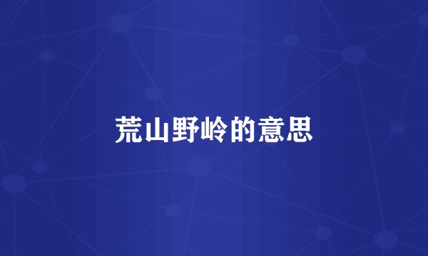 荒山野岭的意思
