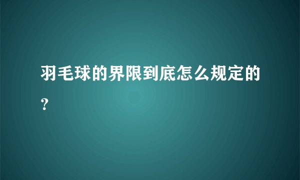 羽毛球的界限到底怎么规定的？
