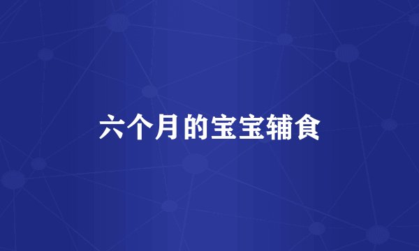 六个月的宝宝辅食