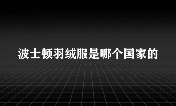 波士顿羽绒服是哪个国家的