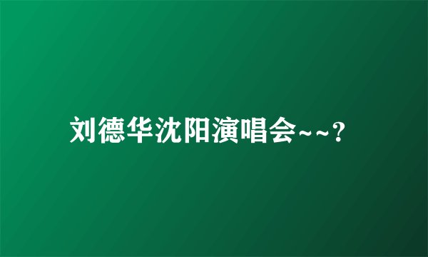 刘德华沈阳演唱会~~？