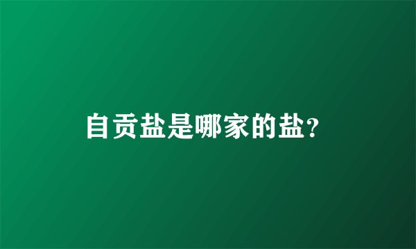 自贡盐是哪家的盐？