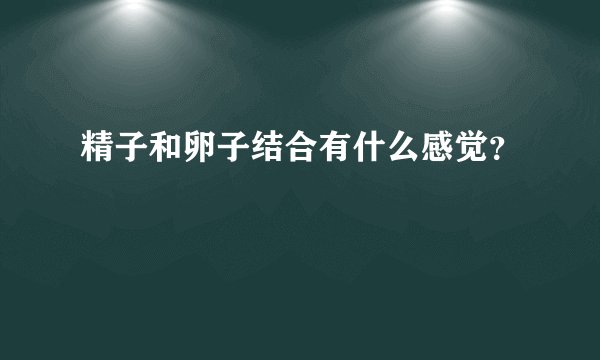 精子和卵子结合有什么感觉？