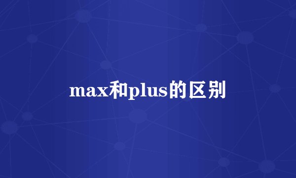 max和plus的区别