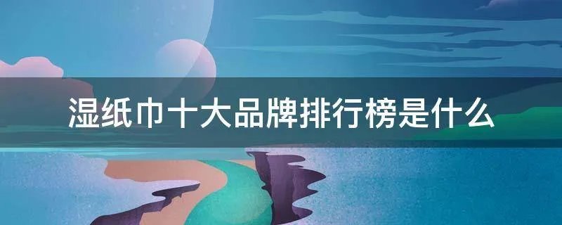 湿纸巾十大品牌排行榜是什么