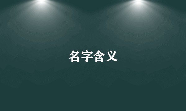 名字含义
