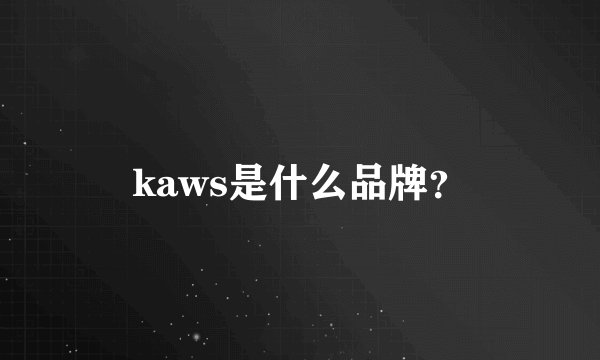 kaws是什么品牌？