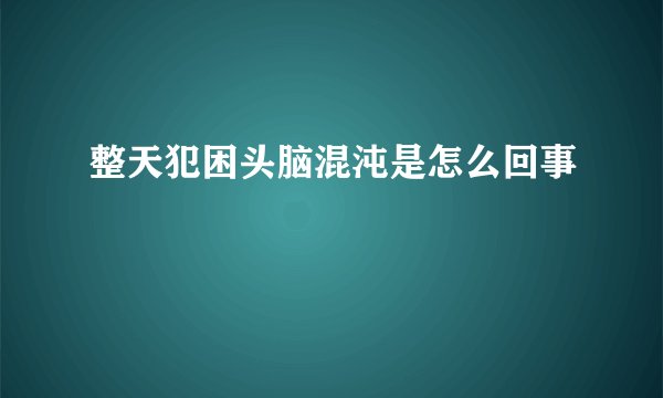 整天犯困头脑混沌是怎么回事