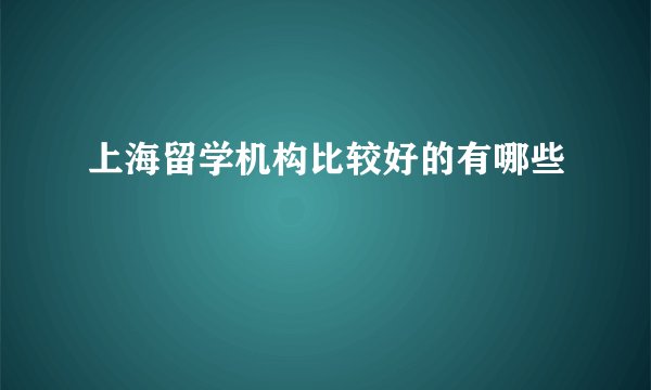 上海留学机构比较好的有哪些