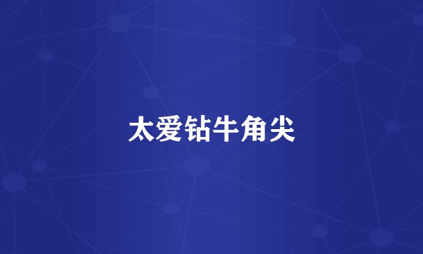 太爱钻牛角尖