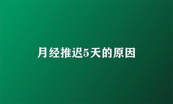 月经推迟5天的原因