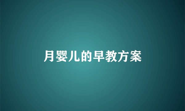 月婴儿的早教方案