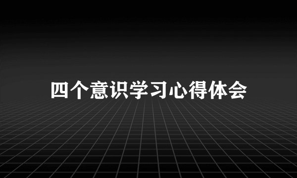 四个意识学习心得体会