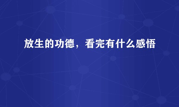 放生的功德，看完有什么感悟