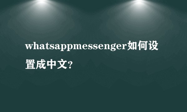 whatsappmessenger如何设置成中文？