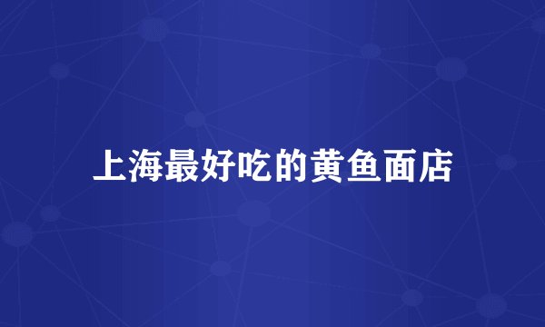 上海最好吃的黄鱼面店