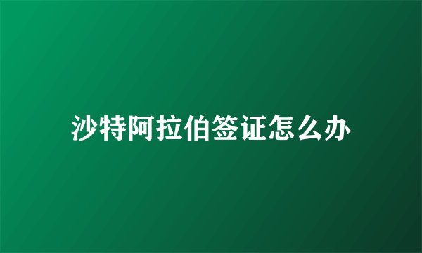 沙特阿拉伯签证怎么办