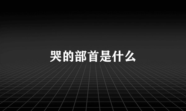 哭的部首是什么