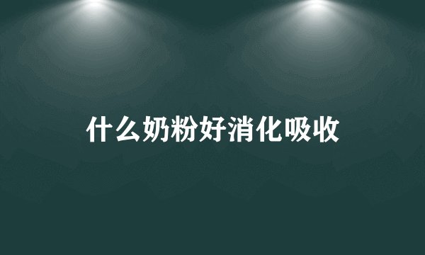 什么奶粉好消化吸收