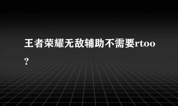 王者荣耀无敌辅助不需要rtoo？