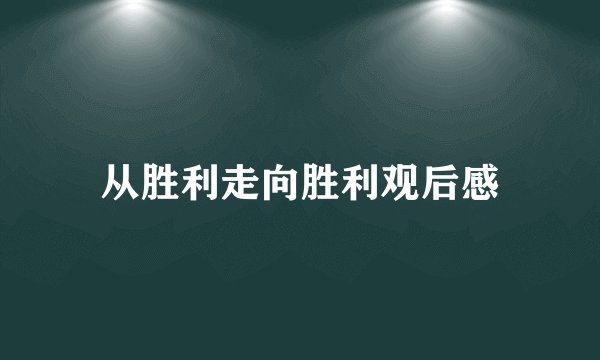 从胜利走向胜利观后感