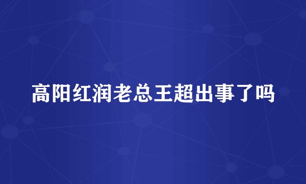高阳红润老总王超出事了吗