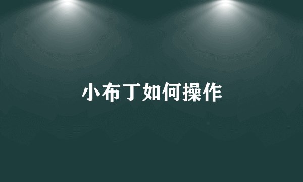 小布丁如何操作