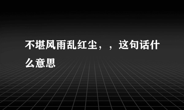 不堪风雨乱红尘，，这句话什么意思