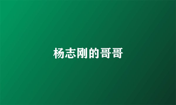 杨志刚的哥哥