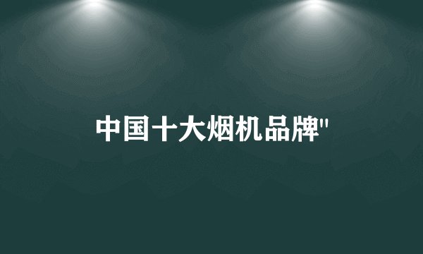 中国十大烟机品牌