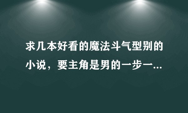 求几本好看的魔法斗气型别的小说，要主角是男的一步一步变强的，不要有精灵族这些种族的大神们帮帮忙