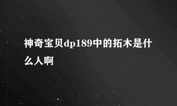 神奇宝贝dp189中的拓木是什么人啊
