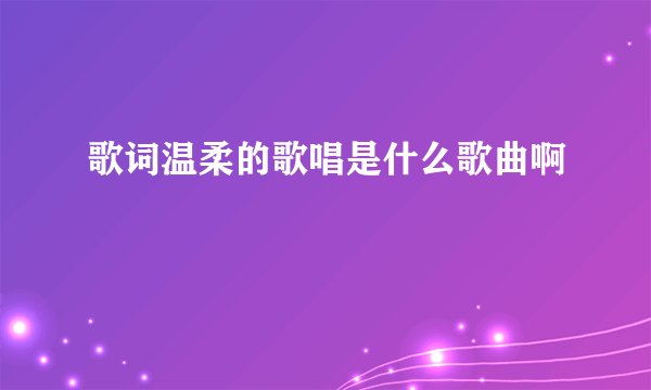 歌词温柔的歌唱是什么歌曲啊