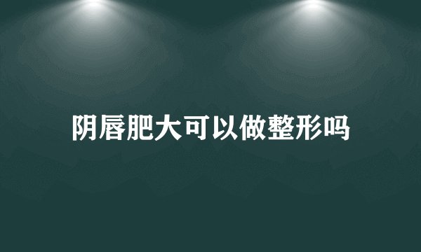 阴唇肥大可以做整形吗
