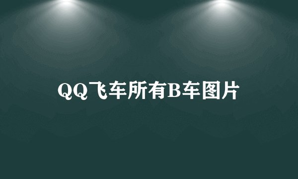 QQ飞车所有B车图片