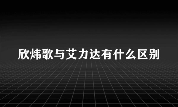 欣炜歌与艾力达有什么区别