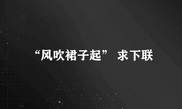“风吹裙子起” 求下联