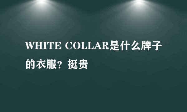 WHITE COLLAR是什么牌子的衣服?挺贵