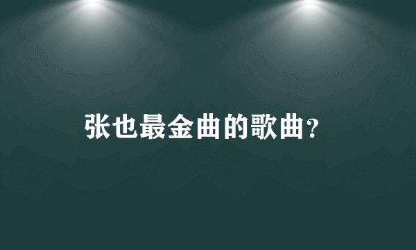 张也最金曲的歌曲？