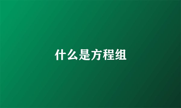 什么是方程组