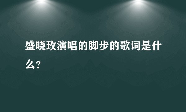 盛晓玫演唱的脚步的歌词是什么？
