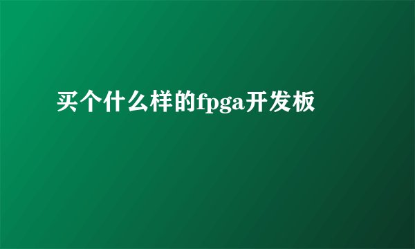 买个什么样的fpga开发板