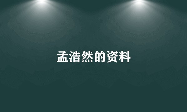 孟浩然的资料