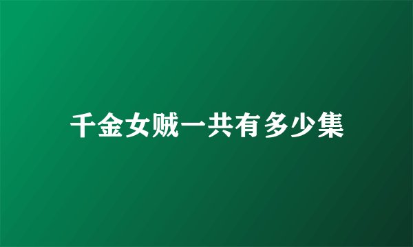 千金女贼一共有多少集