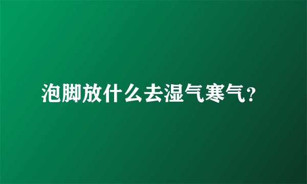 泡脚放什么去湿气寒气？