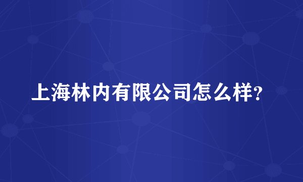 上海林内有限公司怎么样？