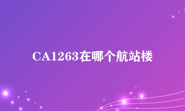 CA1263在哪个航站楼