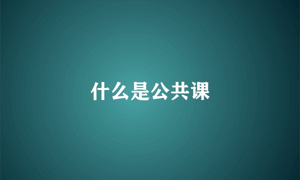什么是公共课