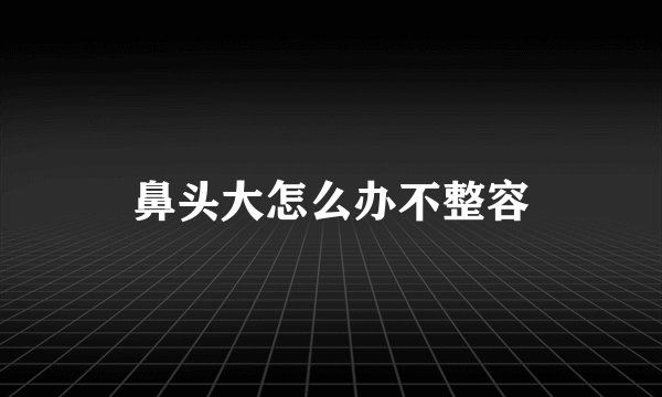 鼻头大怎么办不整容